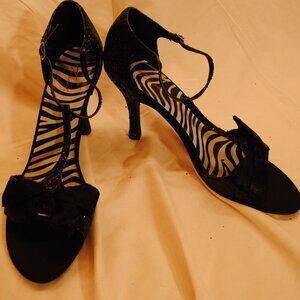 torrid Black Zebra-Insole T-Strap Heels